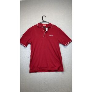 Vintage Coca-Cola Polo Shirt Mens Small Red Competitor‎ Pique Embroidered 90s